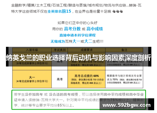 纳英戈兰的职业选择背后动机与影响因素深度剖析
